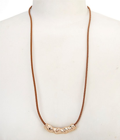 Anna & Ava Twisted Bar Cord Statement Necklace