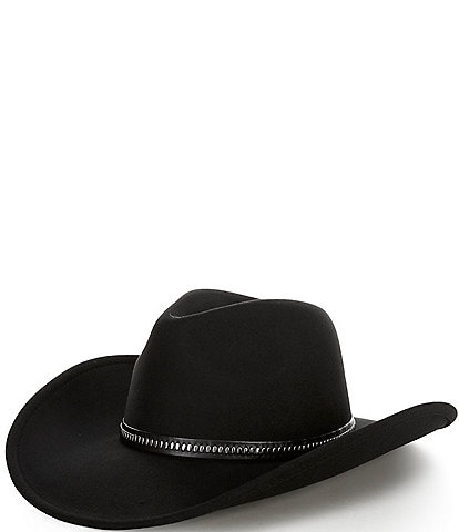 Anna & Ava Vegan Leather Studded Band Skipper Hat