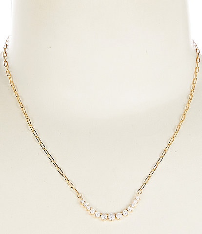 Anna & Ava Waterproof Cubic Zirconia Stone Curve Chain Necklace