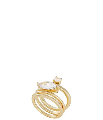 Anna & Ava Waterproof Cubic Zirconia Stone Spiral Ring Set