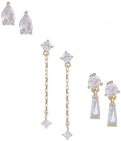 Anna & Ava Waterproof Cubic Zirconia Stone Stud Earring Set