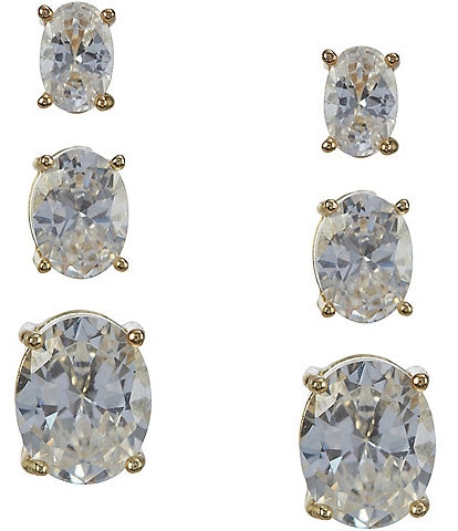 Anna & Ava Waterproof Cubic Zirconia Stone Stud Earring Set