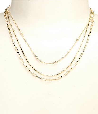Anna & Ava Waterproof Delicate Multi Layer Short Multi Strand Necklace with Pearls