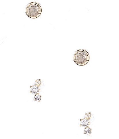 Anna & Ava Waterproof Delicate Stud Earring Set with Cubic Zirconia Stones