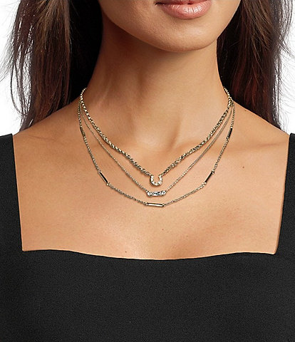 Anna & Ava Waterproof Multi Layer Horseshoe Short Multi-Strand Necklace