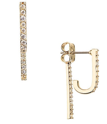 Anna & Ava Waterproof Pave Double Bar Front Back Earrings