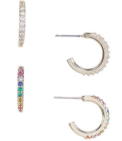 Anna & Ava Waterproof Pave Hoop Earring Set