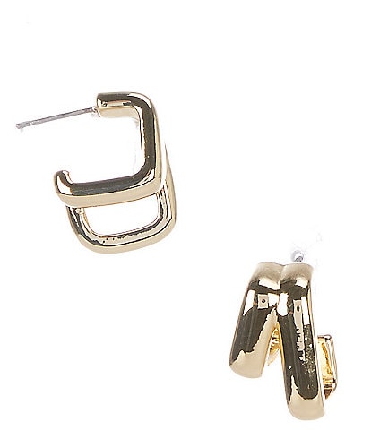 Anna & Ava Waterproof Rectangle Double Hoop Earrings