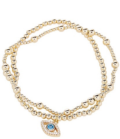 Anna & Ava Waterproof Stretch Beaded Eye Bracelet Set
