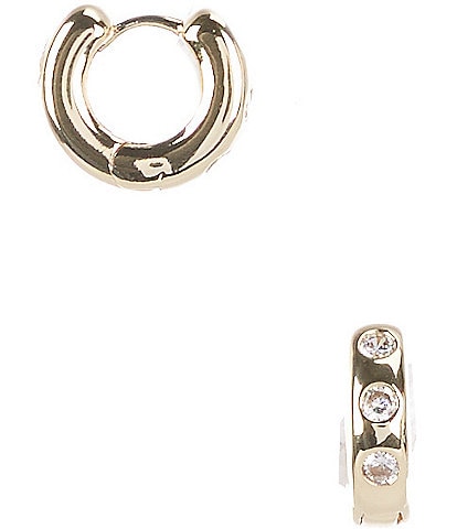 Anna & Ava Waterproof Thick Hoop Earrings with Cubic Zirconia Stones