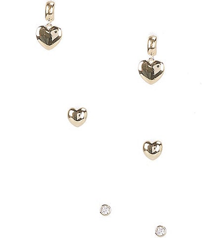 Anna & Ava Waterproof Trio Heart Stud Set