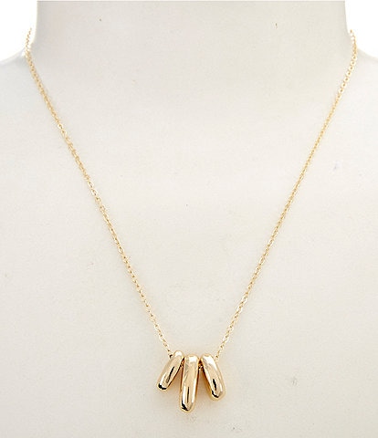 Anna & Ava Waterproof Triple Bean Short Pendant Necklace