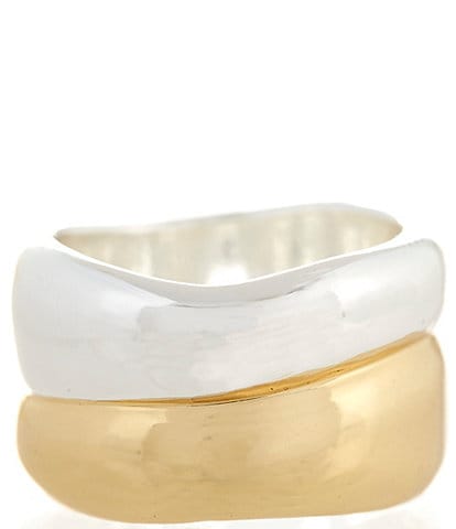 Anna & Ava Waterproof Two Tone Sculptural Stacked Ring