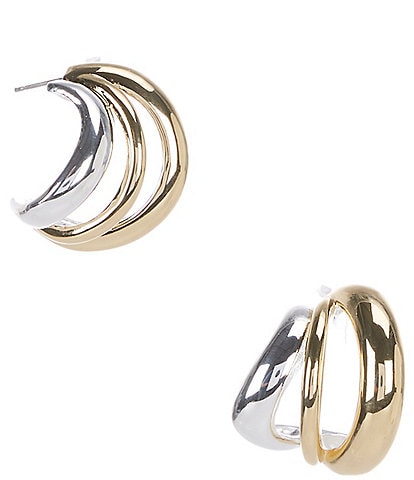Anna & Ava Waterproof Two Tone Triple Hoop Earrings