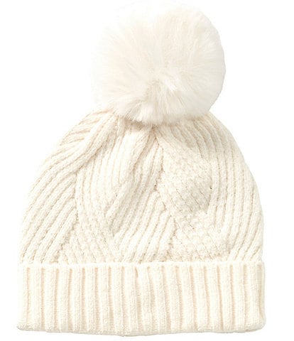 Anna & Ava Wavy Knit Pom Beanie