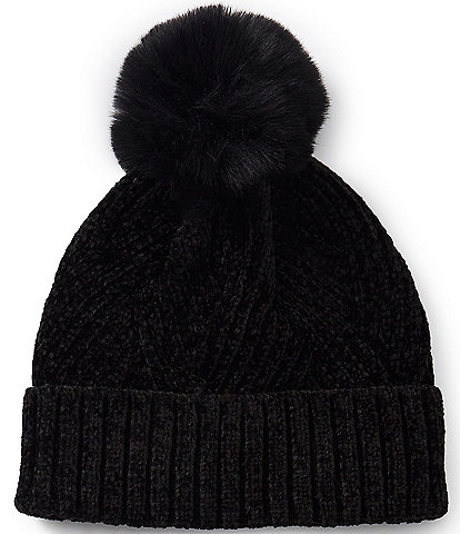 Anna & Ava Wavy Knit Pom Beanie