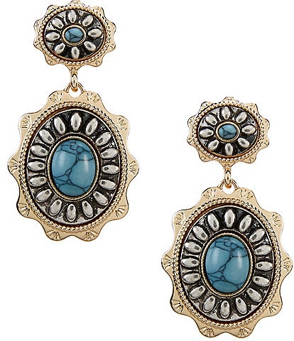 Anna & Ava Western Double Oval Drop Earrings