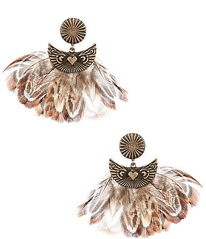 Anna & Ava Western Feather Statement Drop Earrings