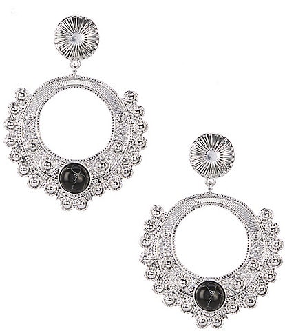 Anna & Ava Western Open Semi Precious Stone Orbital Earrings