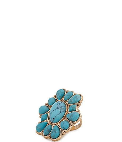 Anna & Ava Western Semi Precious Stones Flower Statement Ring