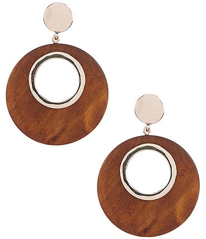 Anna & Ava Wood Disc Drop Earrings