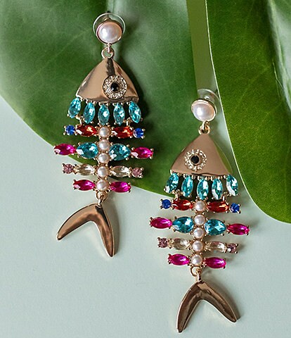 Anna & Ava x Brooke Webb of KBStyled Jennifer Embellished Fish Drop Earrings