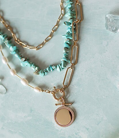 Anna & Ava x Brooke Webb of KBStyled Keeley Layered Turquoise Stone Necklace