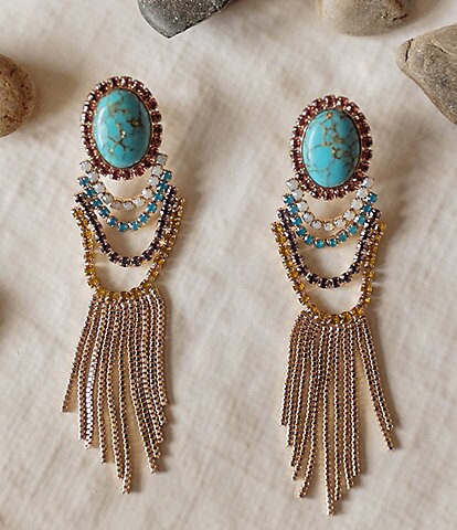 Anna & Ava x Brooke Webb of KBStyled Lindsay Chain and Stone Statement Drop Earrings