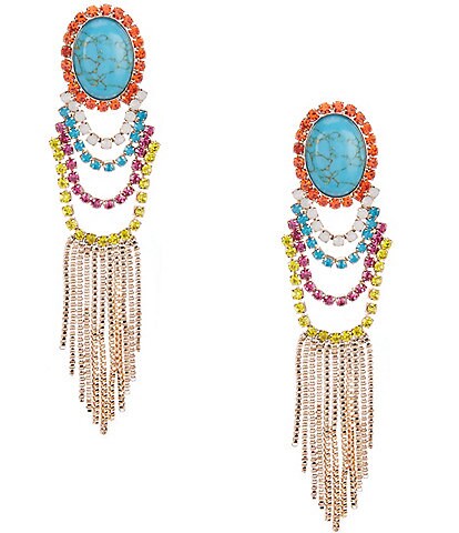 Anna & Ava x Brooke Webb of KBStyled Lindsay Chain and Stone Statement Drop Earrings
