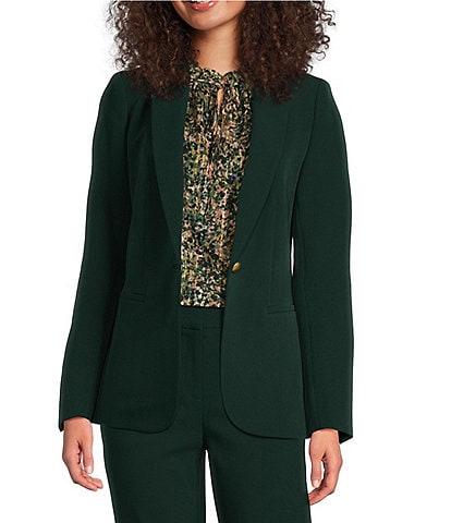 Anne Klein Anne Stretch Notch Collar Long Sleeve One-Button Jacket