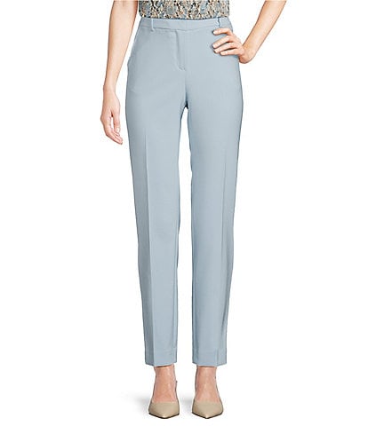 Calvin Klein Front Seam Slim Tapered Leg Stretch Twill Ankle Pull-On Pants