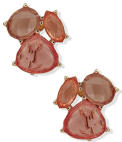 Cluster Stone Stud Earrings