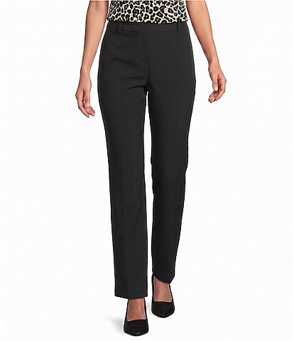 Anne Klein Crepe Straight Fly Front Slash Pocket Ankle Pant