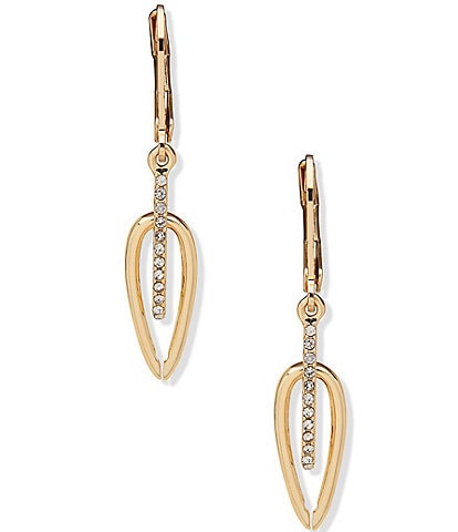Anne Klein Crystal Gold Drop Earrings