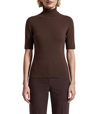Anne Klein Extended Short Sleeve Turtleneck Top