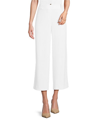 Anne Klein Flat Front Wide Leg Crop Pants