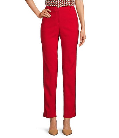 Anne Klein Fly Front Slash Pocket Straight Leg Coordinating Ankle Pant