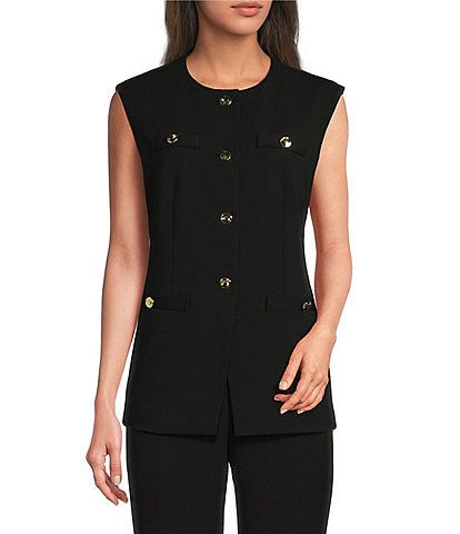 Anne Klein Four Button Vest Urban Stretch Vest