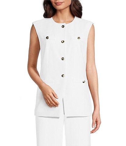Anne Klein Four Button Vest Urban Stretch Vest