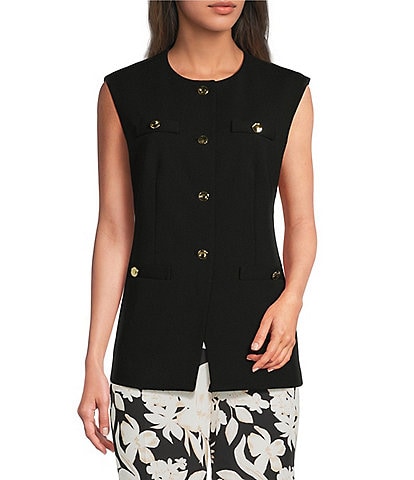 Anne Klein Four Button Vest Urban Stretch Vest