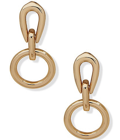 Anne Klein Gold Tone Link Drop Post Earrings