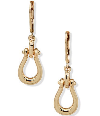 Anne Klein Gold Tone Open Drop Earrings