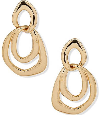 Anne Klein Gold Tone Orbital Drop Earrings