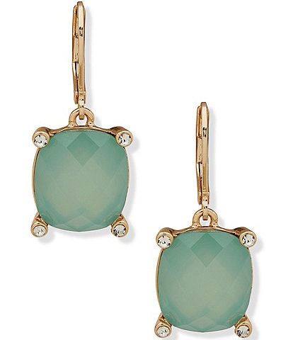 Anne Klein Gold Tone Pacific Opal Stone Drop Earrings