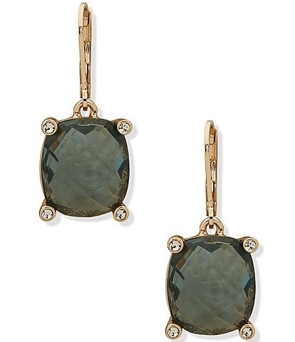Anne Klein Gold Tone Sapphire Stone Drop Earrings