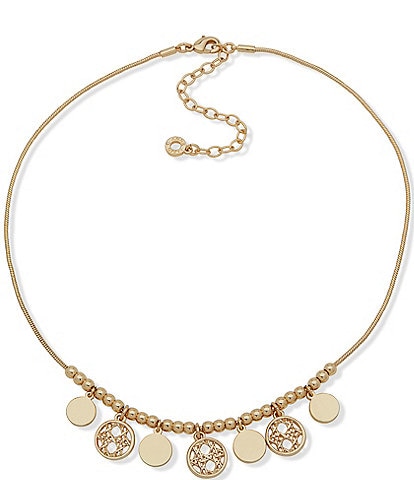 Anne Klein Gold Tone Shaky Frontal Collar Necklace