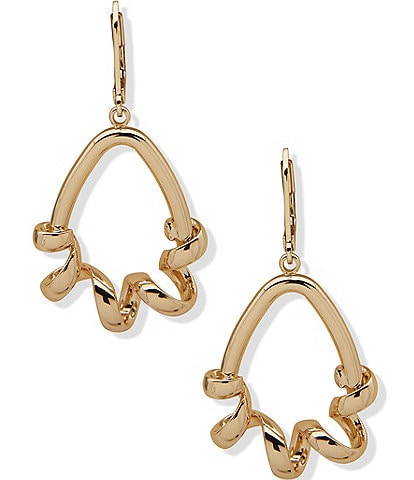 Anne Klein Gold Tone Swirl Drop Earrings