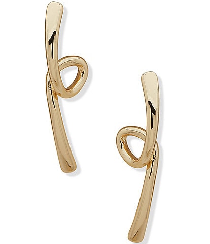 Anne Klein Gold Tone Twist Drop Earrings