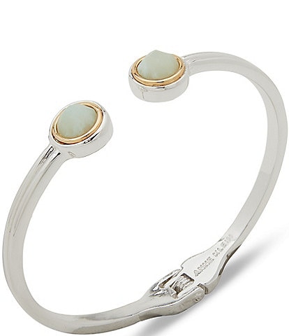 Anne Klein Green Stone Cuff Bracelet