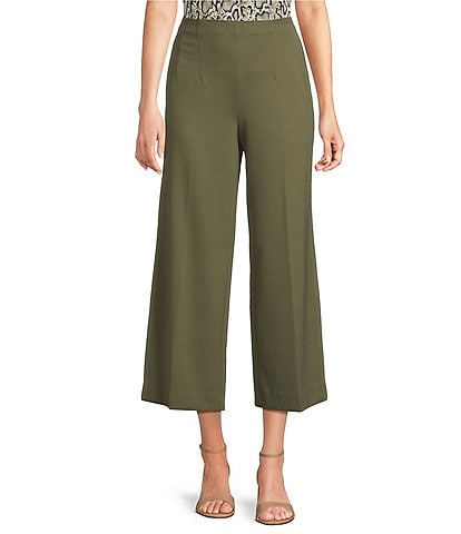 Anne Klein High Rise Pull-On Wide Leg Crop Pants